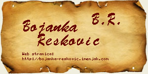 Bojanka Resković vizit kartica